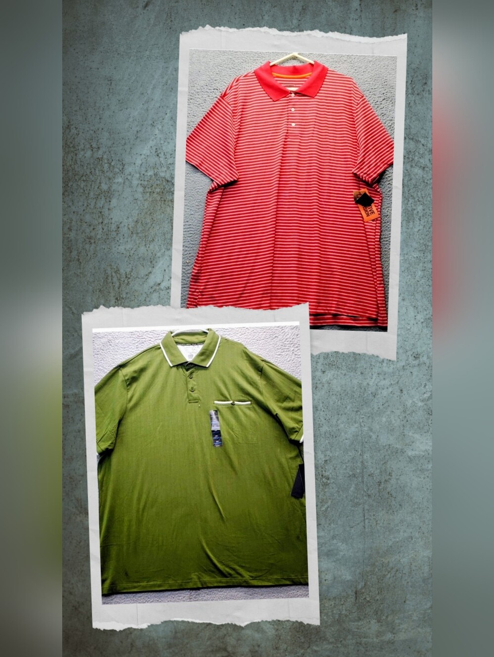 New! 3XL Men's Polo Shirt - Classic Short Sleeve Set Of Two (2)